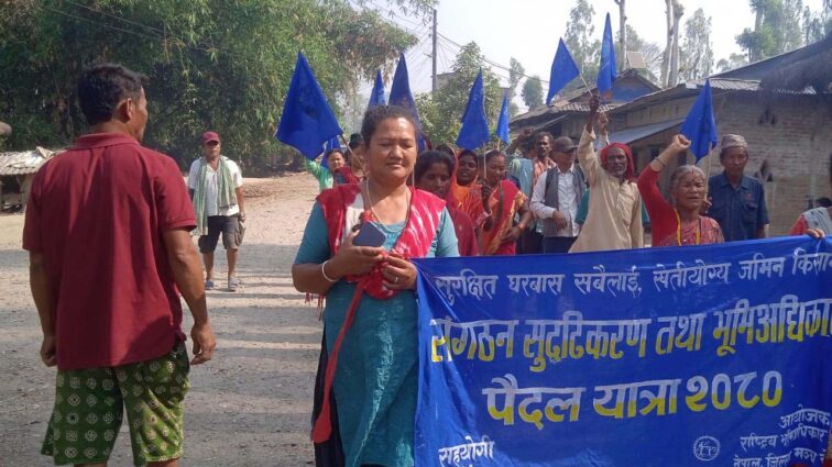 रौतहटमा संगठन सुदृढीकरण तथा भुमी अधिकरको ७ दिने पैदल यात्रा