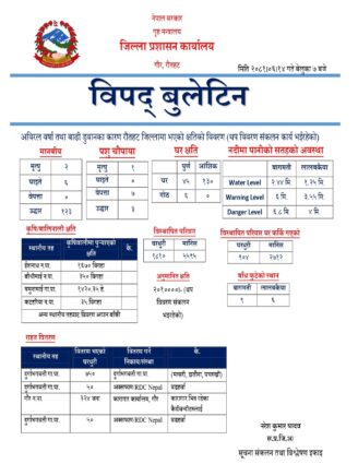 अविरल वर्षा तगा बाढी डुबानका कारण रौतहटमा १८१० घरधुरी विस्थापित