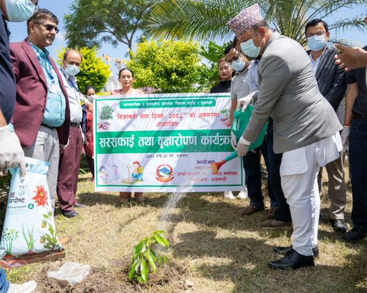 निजामती सेवा दिवसका अवसरमा वृक्षरोपण
