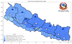 कोशीमा भारी वर्षाको सम्भावना, चार दिनभित्र देशभर मनसुन फैलिने